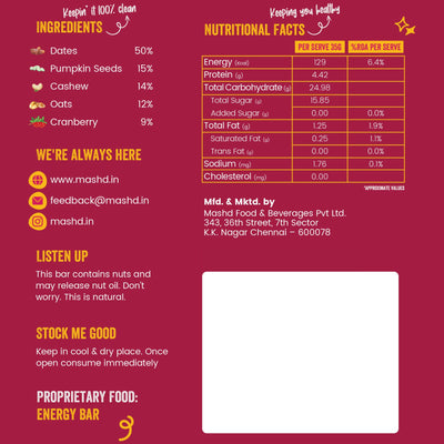 Cranberry Energy Bar