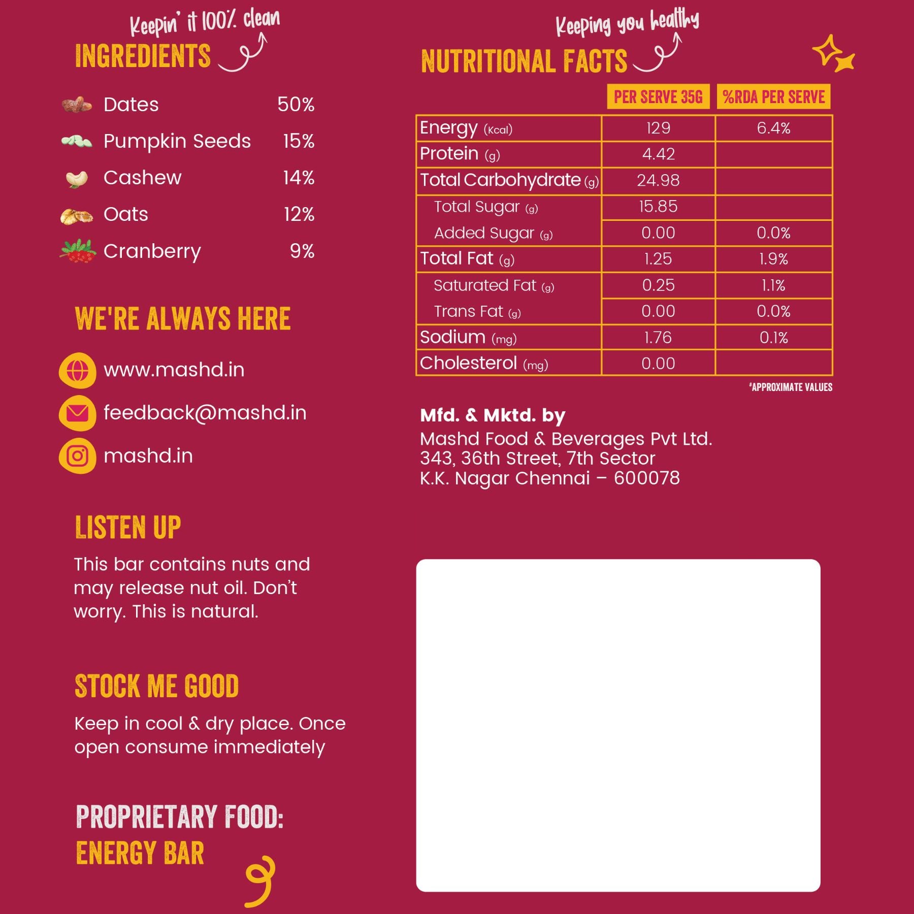 Cranberry Energy Bar