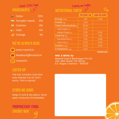 Orange Energy Bar